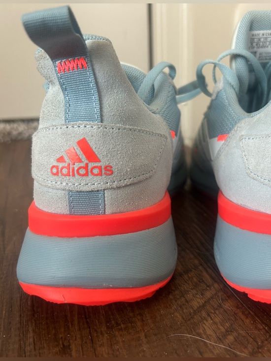 adidas Shoes - adidas womens Light Blue and orange Sneakers